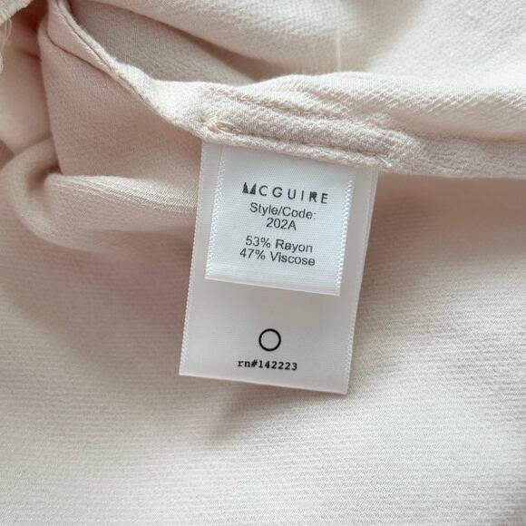 McGuire Beige Flutter Sleeve Ruffle Blouse, Size XS - Picture 5 of 6